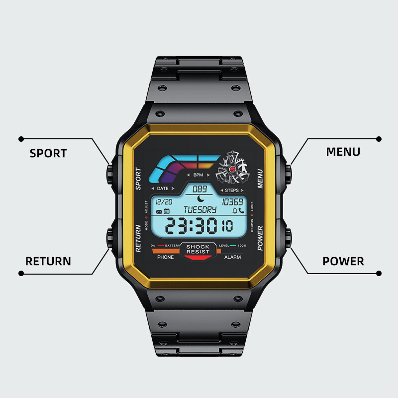 Aiweile AW38 Ceas inteligent bărbați și femei pentru Android IPhone IOS, moduri sport, apel Bluetooth fără fir, nou cadou de modă pentru prieteni