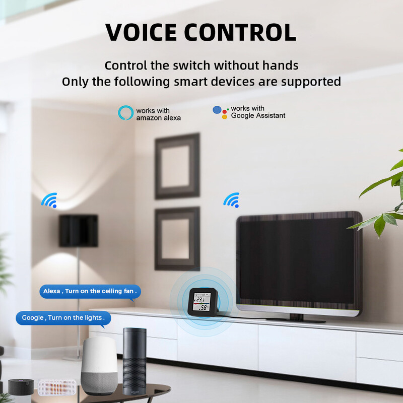 Tuya WiFi IR universaalne kaugjuhtimispuldi temperatuuri ja niiskuse andur Smart Life App Control Töö Alexa Google Home`iga