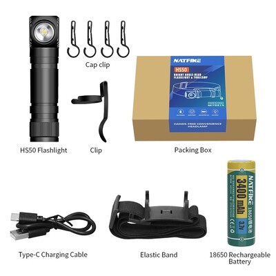 NATFIRE HS50 esilatern Laetav 3400mAh esituli 1000LM LED USB C Laetav magnetiline saba töölaagri tuli