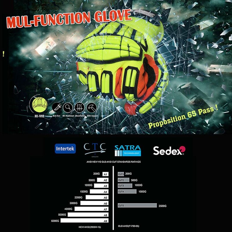 NMSafety vibratsioonivastased kaitsvad töökindad, kõrge kvaliteediga lõikekindlad õlikindla nitriiliga kastetud peopesakindaga