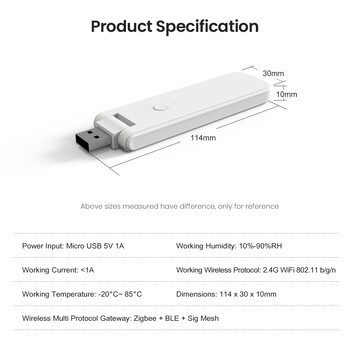 AVATTO Zigbee Bluetooth Gateway for Tuya APP Smart Hub Τηλεχειριστήριο Bluetooth Smart Wireless Adapter