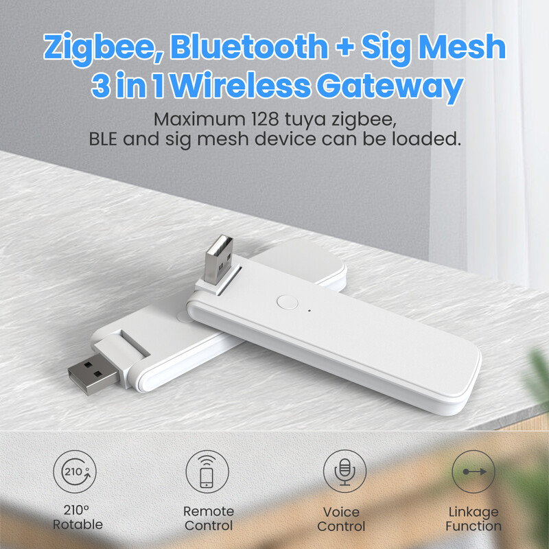 AVATTO Zigbee Bluetooth Gateway, skirtas Tuya APP Smart Hub Bluetooth Smart Wireless Adapter nuotolinio valdymo pultas