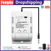 Tuya WiFi Smart Temperature Switch 16A 3000W energijos suvartojimo stebėjimo termostatas Suderinamas Alexa Google Home Smart Switch