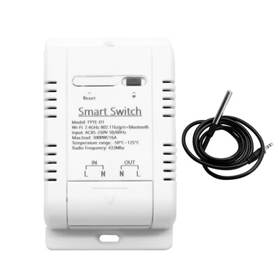 Tuya WiFi Smart Temperature Switch 16A 3000W energijos suvartojimo stebėjimo termostatas Suderinamas Alexa Google Home Smart Switch