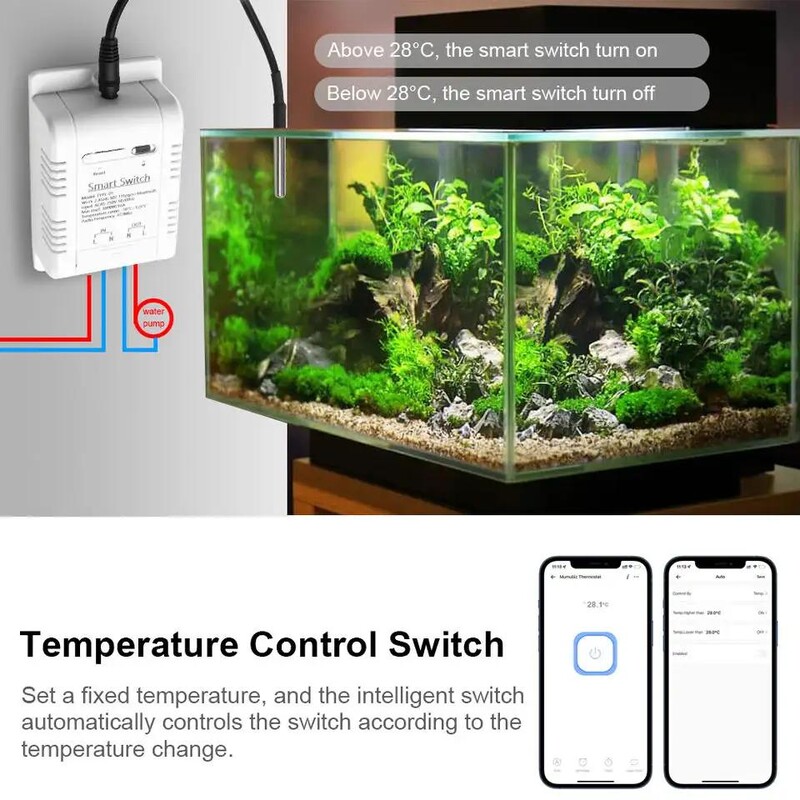 Tuya WiFi Smart Temperature Switch 16A 3000W energijos suvartojimo stebėjimo termostatas Suderinamas Alexa Google Home Smart Switch