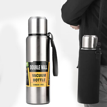 500/1000/1500ml από ανοξείδωτο ατσάλι Thermos μεγάλης χωρητικότητας φιάλη κενού φορητό μονωμένο ποτήρι με σχοινί Thermo Bottle