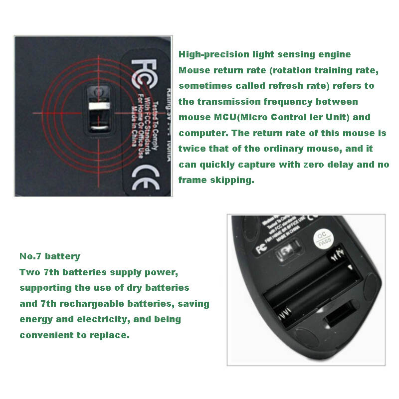 Mouse vertical IHOYI Ergonomic 2.4GHz Mouse optice fără fir 3 DPI reglabil 800/1200/1600 6 butoane pentru laptop PC computer