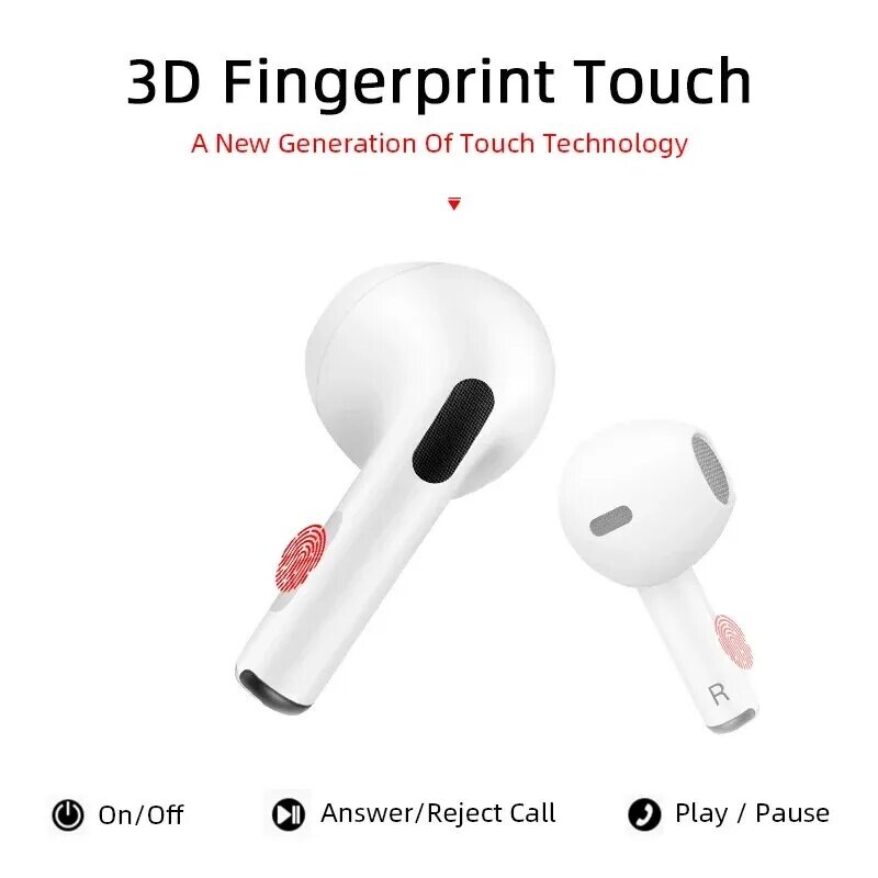 Pro4 TWS Bluetooth kõrvaklapid 9D stereo juhtmeta kõrvaklapid kõrvasisesed HiFi kõrvaklapid Hands-free peakomplekt mikrofoniga Xiaomi iPhone jaoks