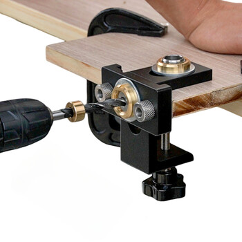 Εργαλείο ξυλουργικής 3 σε 1 Doweling Jig Kit -Ρυθμιζόμενος εντοπιστής τρυπών με ξύλινο πείρο από αλουμίνιο Pocket Hole Jig, Εργαλείο οδηγού τρυπανιού για τρύπες ντουλαπιού