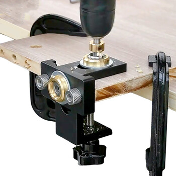 Εργαλείο ξυλουργικής 3 σε 1 Doweling Jig Kit -Ρυθμιζόμενος εντοπιστής τρυπών με ξύλινο πείρο από αλουμίνιο Pocket Hole Jig, Εργαλείο οδηγού τρυπανιού για τρύπες ντουλαπιού