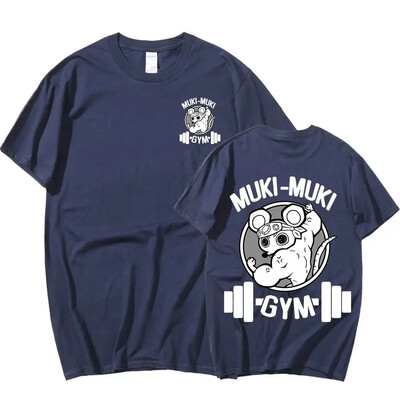 Jaapani anime Demon Slayer Uzui Tengen Print T-särk Funny Ninja Mice Muki Muki jõusaali T-särk Muscular Mouse Oversized T-särgid