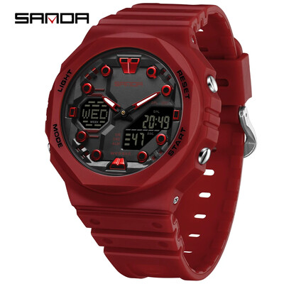 SANDA 6200 Fashion Trend Ηλεκτρονικό ρολόι Πολυλειτουργικό Ξυπνητήρι Αδιάβροχο δροσερό ανδρικά και γυναικεία φοιτητικά ρολόγια