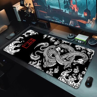 Japanese Dragon Large Gaming Mousepad XXL Keyboard Gamer Mouse Pad on The Table Speed Desk Mat Аниме 900x400 700X300 Подложки за мишка