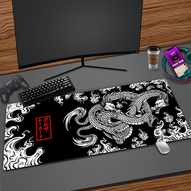 Japonez Dragon Mousepad mare pentru jocuri XXL Tastatură Gamer Mouse Pad pe masă Covoraș de birou Viteză Anime 900x400 700X300 Mouse Mats