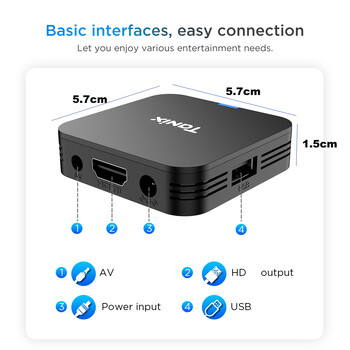 Tanix TX1 Android 10 TV Box 2.4G WIFI 4K HDR 3D 8GB 16GB Allwinner H313 четириядрен глобален медиен плейър