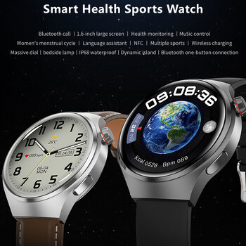 Για Huawei GT4 PRO Smart Watch Men Watch 4 Pro AMOLED HD οθόνη Bluetooth Κλήση GPS NFC Καρδιακός ρυθμός BloodSugar SmartWatch 2024 Νέο