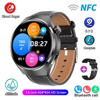 За смарт часовник Huawei GT4 PRO Мъжки часовник 4 Pro AMOLED HD екран Bluetooth разговор GPS NFC Сърдечен ритъм BloodSugar SmartWatch 2024 Нов