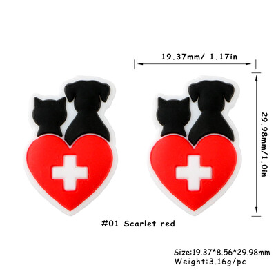 Sunrony 5/10 vnt Nauji silikoniniai karoliukai mokytojas triušis ežiukas Animacinis filmukas gyvūnas pasidaryk pats karoliai apyrankė papuošalų kūrimo priedai