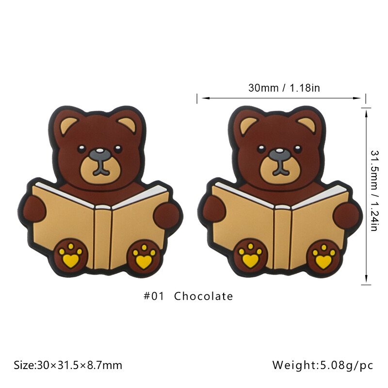 Sunrony 5/10 vnt Nauji silikoniniai karoliukai mokytojas triušis ežiukas Animacinis filmukas gyvūnas pasidaryk pats karoliai apyrankė papuošalų kūrimo priedai