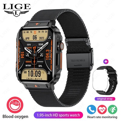 Smartwatch LIGE Smartwatch 1,95 ιντσών Ρολόγια παρακολούθησης υγείας IP68 αδιάβροχο αθλητικό ρολόι γυμναστικής για άνδρες, γυναίκες Reloj Hombre
