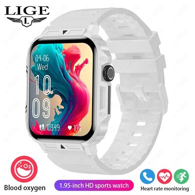 Smartwatch LIGE Smartwatch 1,95 ιντσών Ρολόγια παρακολούθησης υγείας IP68 αδιάβροχο αθλητικό ρολόι γυμναστικής για άνδρες, γυναίκες Reloj Hombre