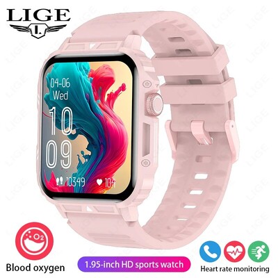 Smartwatch LIGE Smartwatch 1,95 ιντσών Ρολόγια παρακολούθησης υγείας IP68 αδιάβροχο αθλητικό ρολόι γυμναστικής για άνδρες, γυναίκες Reloj Hombre