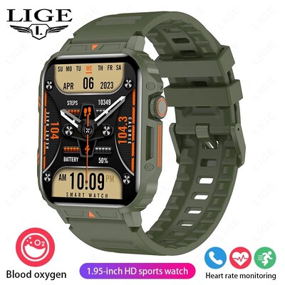 Smartwatch LIGE Smartwatch 1,95 ιντσών Ρολόγια παρακολούθησης υγείας IP68 αδιάβροχο αθλητικό ρολόι γυμναστικής για άνδρες, γυναίκες Reloj Hombre