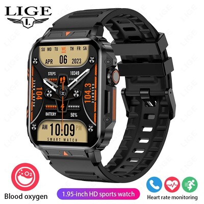Smartwatch LIGE Smartwatch 1,95 ιντσών Ρολόγια παρακολούθησης υγείας IP68 αδιάβροχο αθλητικό ρολόι γυμναστικής για άνδρες, γυναίκες Reloj Hombre