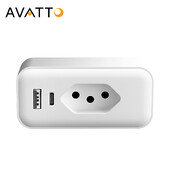 AVATTO Brazil WiFi 16A/20A Έξυπνο βύσμα με οθόνη ισχύος, USB/Type-C Έξυπνες πρίζες Smart Life Υποστήριξη Google Home, Alexa