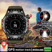 Kompassi LED-tõrvik meeste nutikell 450 mAh aku pulsisageduse vererõhu tervise jälgimine kell Bluetoothi kõne nutikell