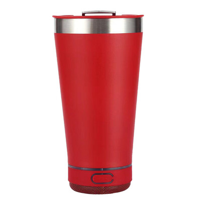 Cupă portabilă pentru muzică cu deschizător de sticle, din oțel inoxidabil, 16 oz, reutilizabilă, simplă, sticlă de apă, difuzor wireless Bluetooth