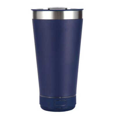 Cupă portabilă pentru muzică cu deschizător de sticle, din oțel inoxidabil, 16 oz, reutilizabilă, simplă, sticlă de apă, difuzor wireless Bluetooth