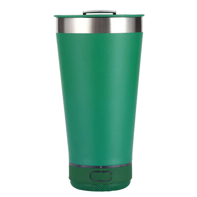 Cupă portabilă pentru muzică cu deschizător de sticle, din oțel inoxidabil, 16 oz, reutilizabilă, simplă, sticlă de apă, difuzor wireless Bluetooth