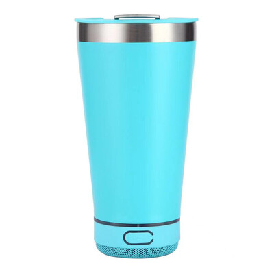 Cupă portabilă pentru muzică cu deschizător de sticle, din oțel inoxidabil, 16 oz, reutilizabilă, simplă, sticlă de apă, difuzor wireless Bluetooth
