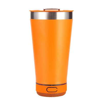 Cupă portabilă pentru muzică cu deschizător de sticle, din oțel inoxidabil, 16 oz, reutilizabilă, simplă, sticlă de apă, difuzor wireless Bluetooth