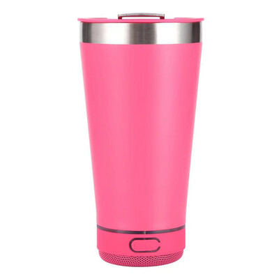 Cupă portabilă pentru muzică cu deschizător de sticle, din oțel inoxidabil, 16 oz, reutilizabilă, simplă, sticlă de apă, difuzor wireless Bluetooth