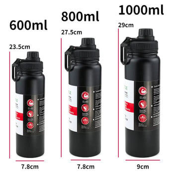 600ML/800ML/1000ML Υπαίθριος βραστήρας Thermos Μπουκάλι νερού με φίλτρο τσαγιού 304 θερμικό κύπελλο από ανοξείδωτο χάλυβα στεγανό Flask Sports