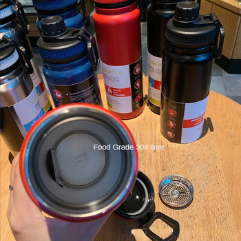 600ML/800ML/1000ML Υπαίθριος βραστήρας Thermos Μπουκάλι νερού με φίλτρο τσαγιού 304 θερμικό κύπελλο από ανοξείδωτο χάλυβα στεγανό Flask Sports