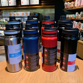 600ML/800ML/1000ML Υπαίθριος βραστήρας Thermos Μπουκάλι νερού με φίλτρο τσαγιού 304 θερμικό κύπελλο από ανοξείδωτο χάλυβα στεγανό Flask Sports