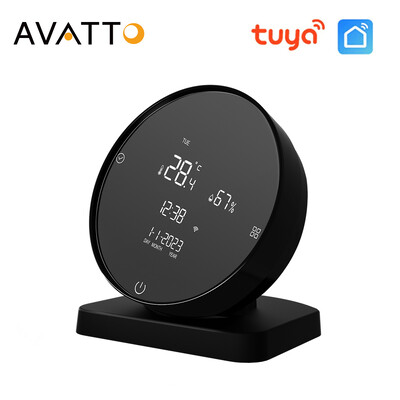 Telecomandă inteligentă IR AVATTO Tuya cu senzor de temperatură umiditate pentru aer condiționat TV Funcționează cu Alexa Google Home