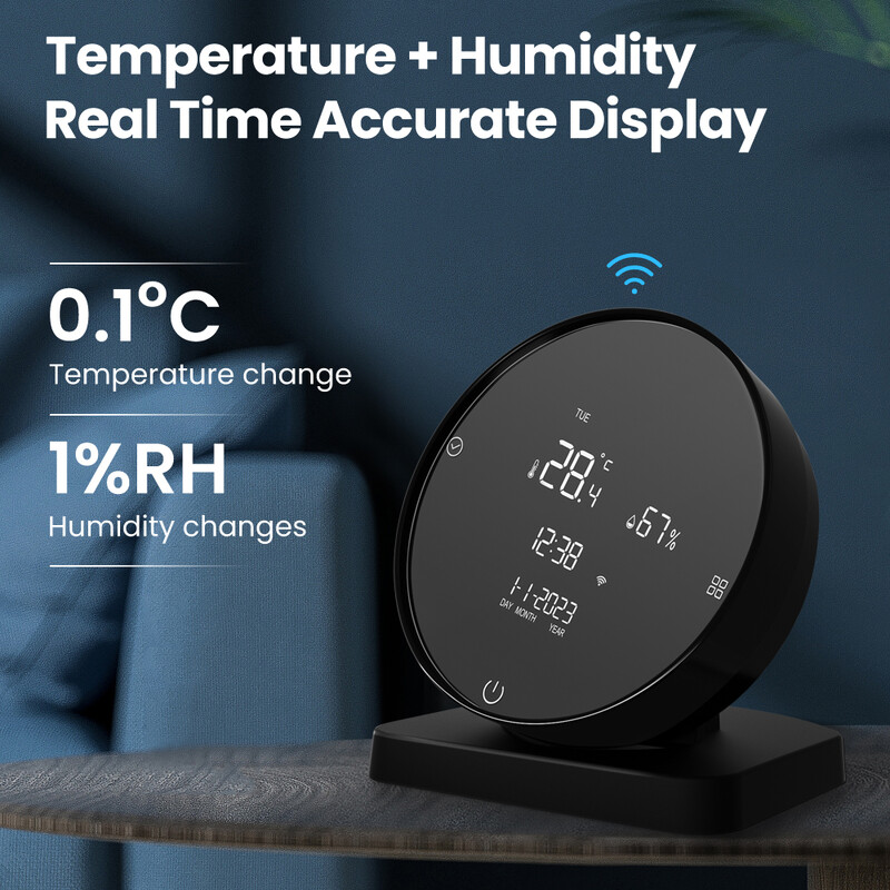 AVATTO Tuya Smart IR nuotolinio valdymo pultas su temperatūros drėgmės jutikliu oro kondicionieriaus televizoriui veikia su Alexa Google Home