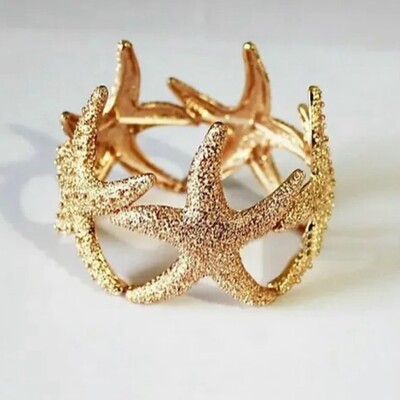 Golden Elastic Starfish Bracelet&Bangle Beach Jewelry For Women Girl