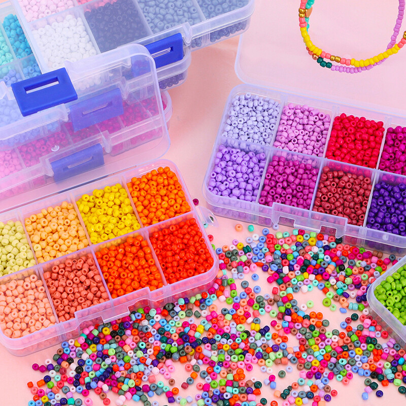 Umbes 20 400 tk 3 mm klaasist riisihelmeid, sobivad ehete käevõrude ja kaelakeede valmistamiseks. DIY käevõrud ja kõrvarõngad, tarvikud