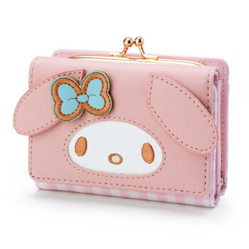 Sanrio Hello Kitty Τσάντα Kawaii Cinnamon My Melody Kuromi Casual Fashion PU Δερμάτινο πορτοφόλι Χαριτωμένα πτυσσόμενα τσάντες με κάρτα Δώρα γενεθλίων