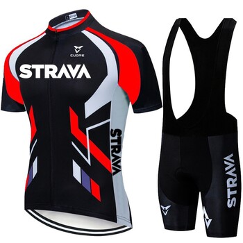 Διασυνοριακές καυτές εκπτώσεις STRAVA Cycling Jersey, Garters, ποδηλατική στολή, παντελόνι, έκδοση ομάδας ποδηλασίας, κοντά μανίκια