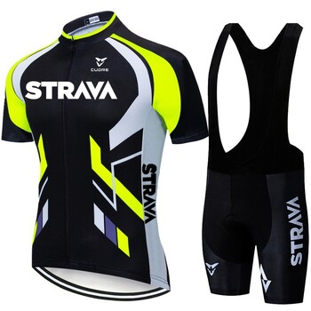 Διασυνοριακές καυτές εκπτώσεις STRAVA Cycling Jersey, Garters, ποδηλατική στολή, παντελόνι, έκδοση ομάδας ποδηλασίας, κοντά μανίκια