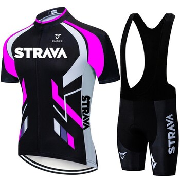 Διασυνοριακές καυτές εκπτώσεις STRAVA Cycling Jersey, Garters, ποδηλατική στολή, παντελόνι, έκδοση ομάδας ποδηλασίας, κοντά μανίκια