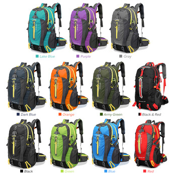 Αδιάβροχο σακίδιο ταξιδιού 40 λίτρων Camping Hiking Laptop Daypack Trekking Climbing Back Τσάντες για άνδρες Γυναικεία προμήθειες πεζοπορίας