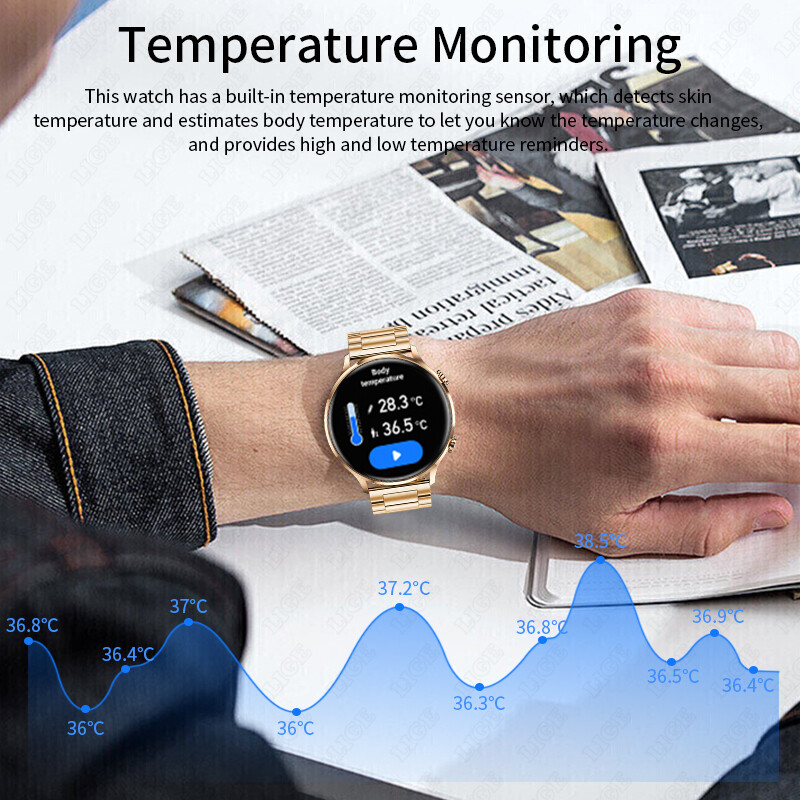 LIGE nutikell naiste meeste kohandatud kellasint Bluetooth Connect helistamiskäevõru IP67 sportlik veekindel nutikell Android ios-ile