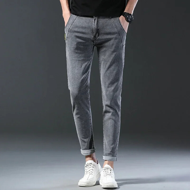 2024. aasta uued meeste kevad- ja sügisene Korea versioon Mugavus Mehed, veniv, nooruslik, sale mood, kitsad teksad, püksid, disainerrõivad